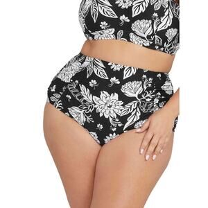 ARTESANDS Raphael High Waist Swim Bottoms 20W Black Opus Print Pant NWT